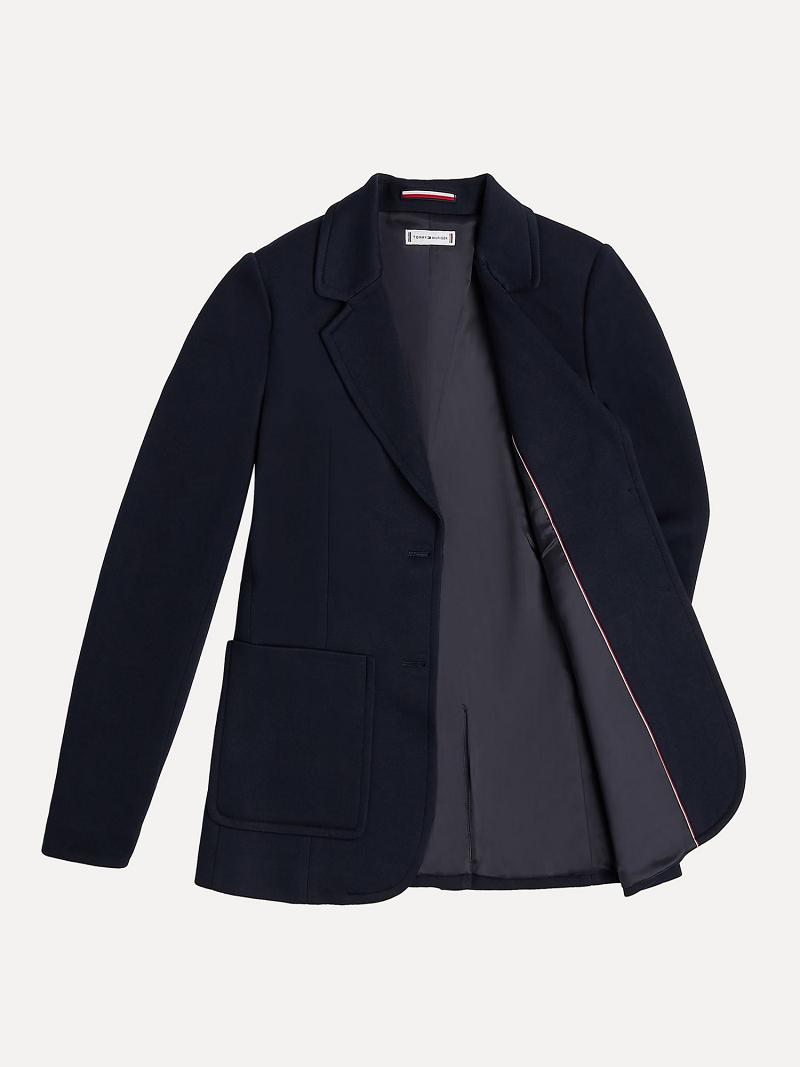 Női Tommy Hilfiger Solid Blazer Fekete | HU 7YXF